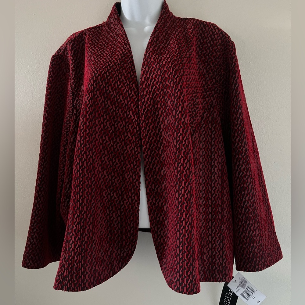 Perceptions Red and Black Women's Blazer